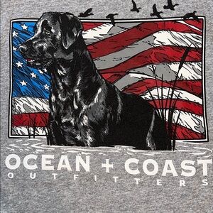 Classic Ocean + Coast Gray Short Sleeve Tee Labrador Dog XXL